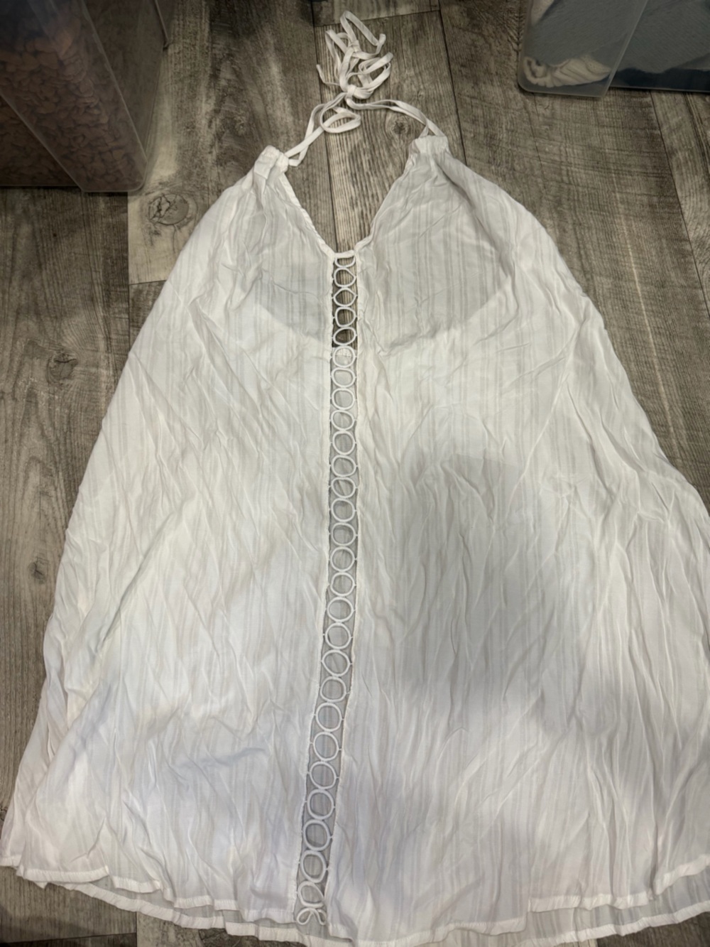 Cupshe White Lightweight Cover-Up with Loop Trim